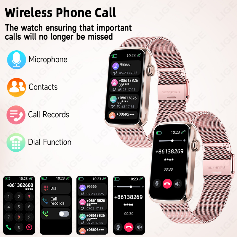 Lige 1.47 ''relógio inteligent - Watches Ladies Smartwatch avaliação e preço